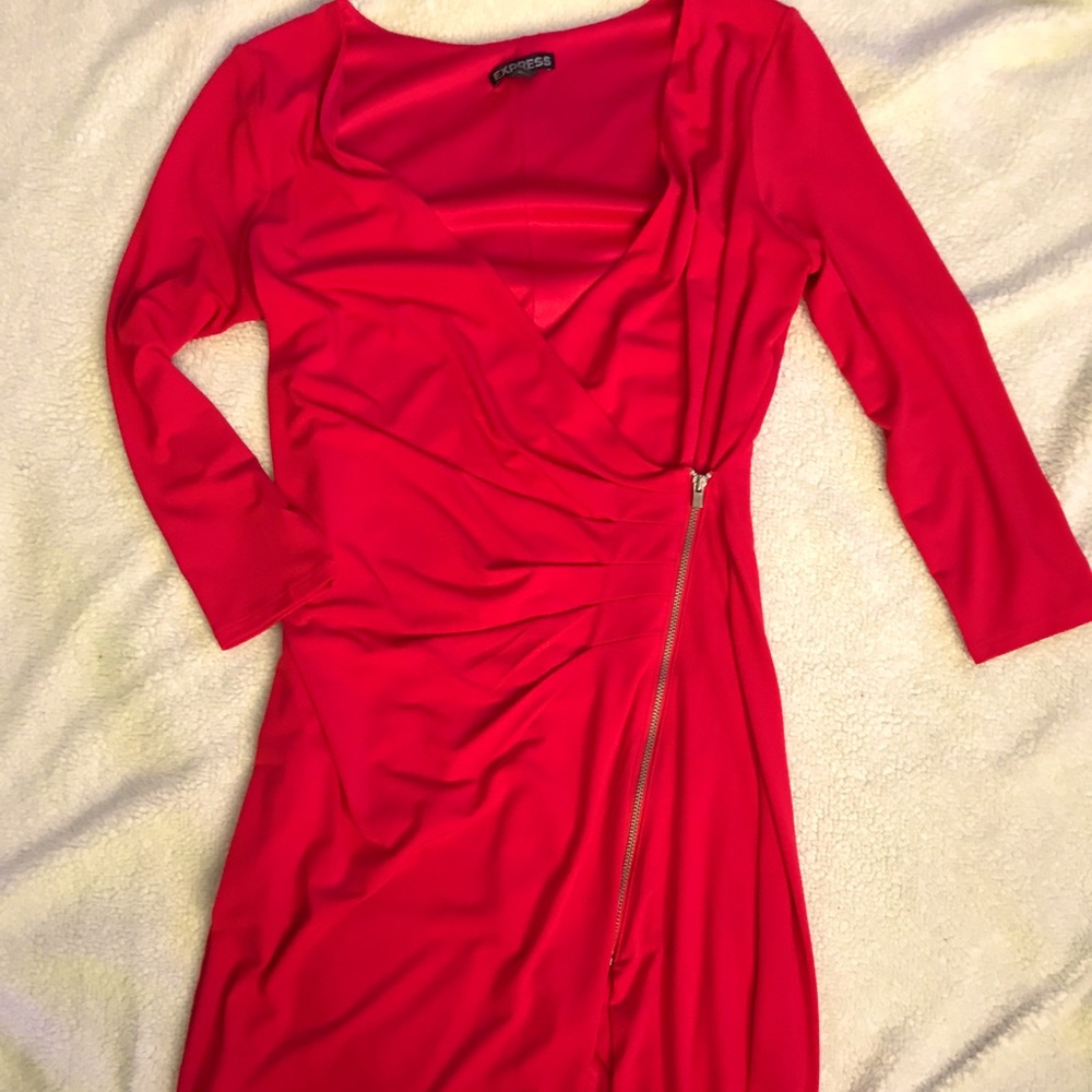 Bright red cocktail dress